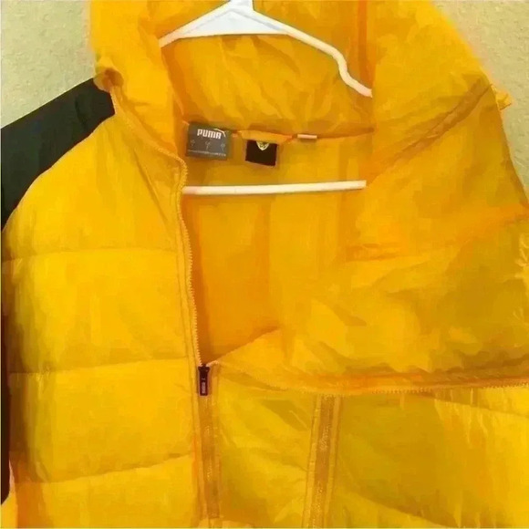 Puma X Scuderia Ferrari Yellow/Black Lightweight Padded Race Jacket Large NWOT! - Picture 11 of 16